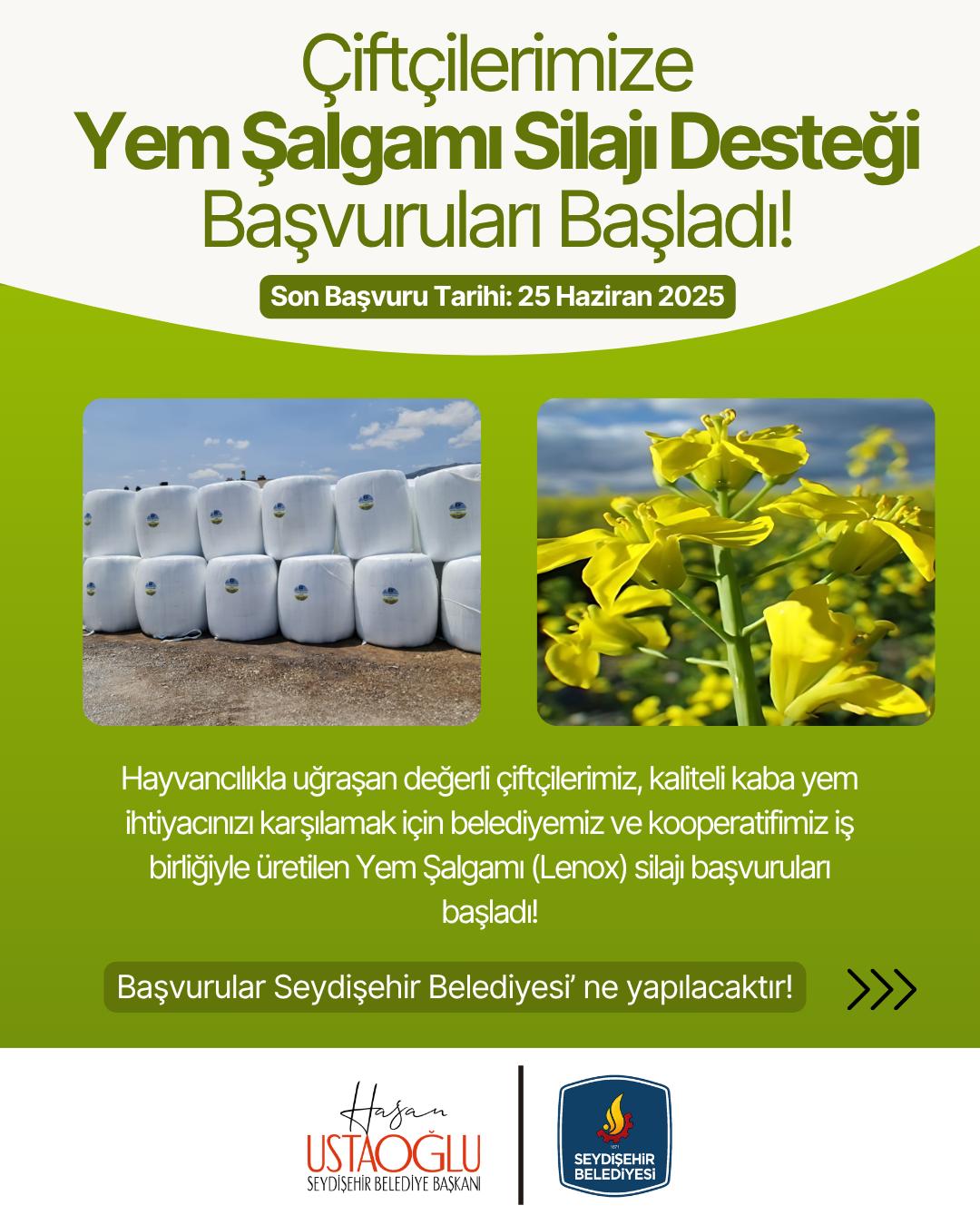 SEYDİŞEHİR BELEDİYESİNDEN TARIM VE HAYVANCILIĞA BÜYÜK DESTEK