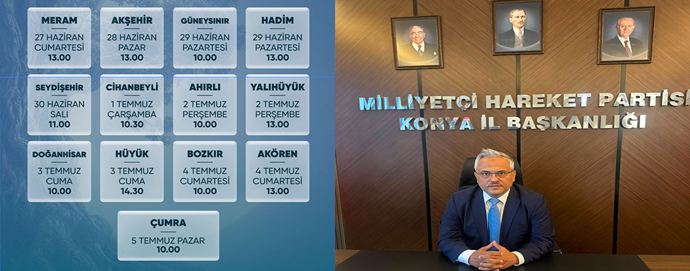 MHP KONYA İLÇE KONGRELERİ 27 HAZİRAN'DA BAŞLIYOR