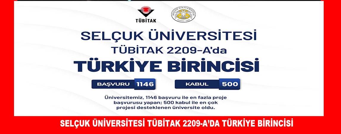 SELÇUK ÜNİVERSİTESİ TÜBİTAK 2209-A’DA TÜRKİYE BİRİNCİSİ