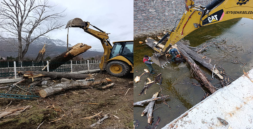 SEYDİŞEHİR İLÇESİNDE ETKİLİ OLAN ŞİDDETLİ FIRTINA HAYATI OLUMSUZ ETKİLEDİ